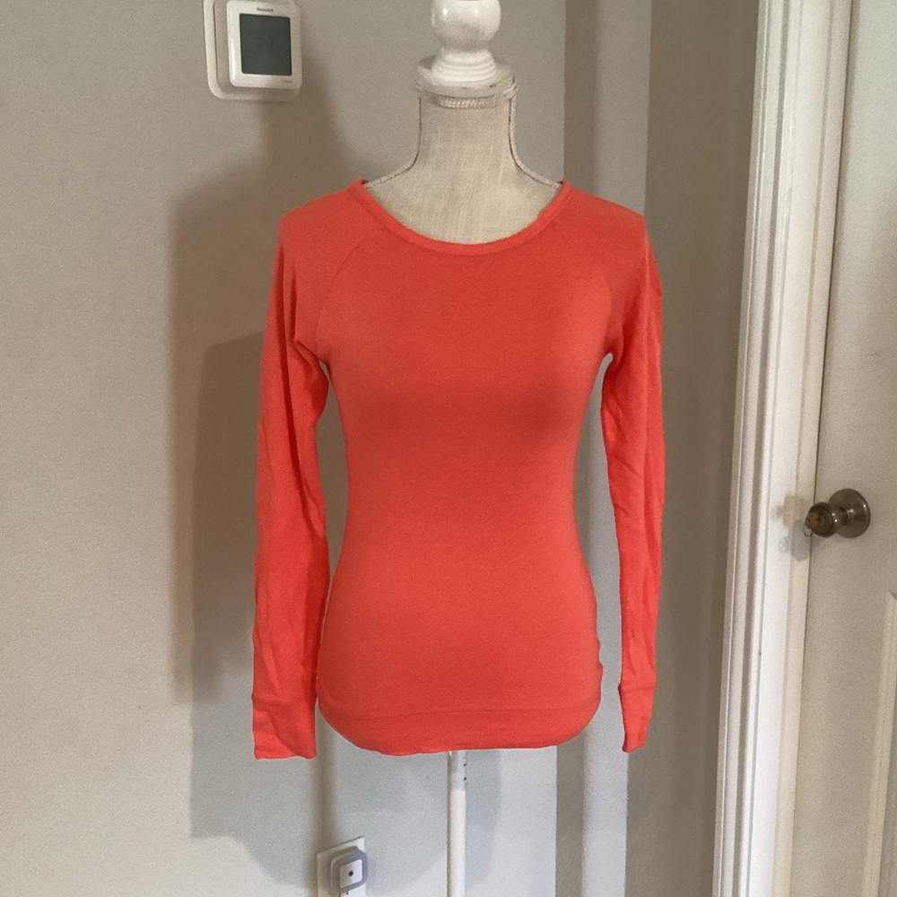 NWOT Color Story Vibrant Coral Long Sleeve Top